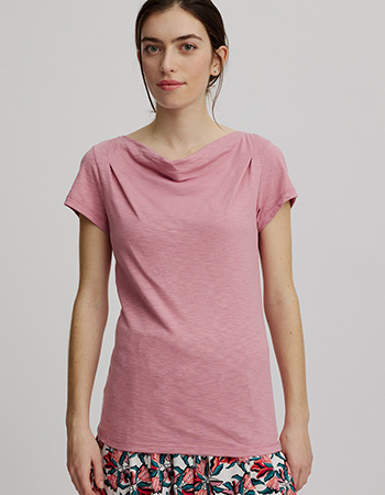 T-shirt Esther Watervalhals Violett