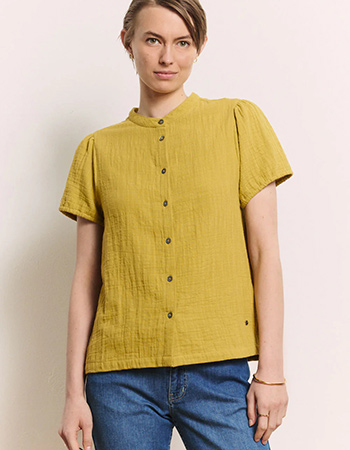 ranquillo blouse met kleine opstaande kraag en luchtige structuur.