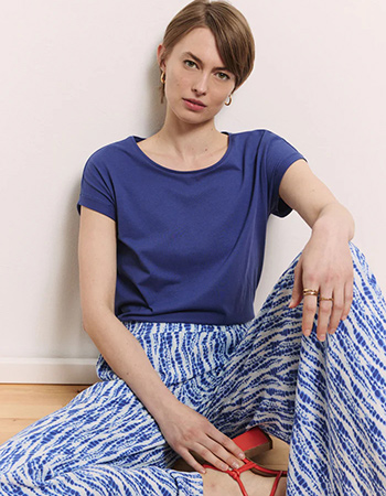 OTS-gecertificeerd Tranquillo T-shirt met oversneden schouder voor een ontspanne