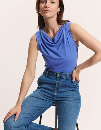 duurzame mode top in het paars