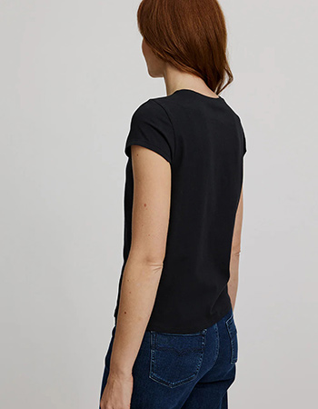 T-shirt Basic In Organic Cotton Zwart