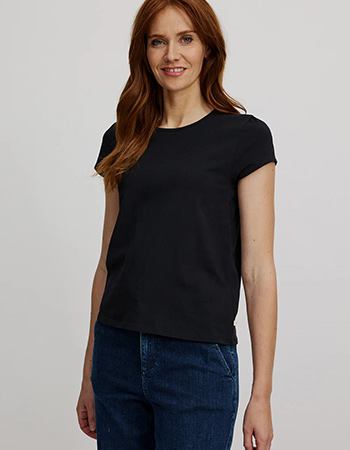 T-shirt Basic In Organic Cotton Zwart