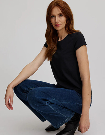T-shirt Basic In Organic Cotton Zwart