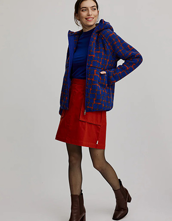 Jacket Cosy Fleece Blue Puzzle