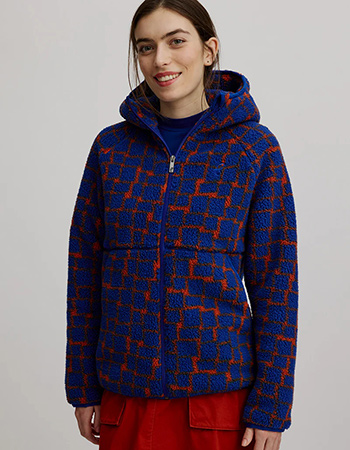 Jacket Cosy Fleece Blue Puzzle