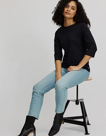 T-shirt Basic Loose Zwart