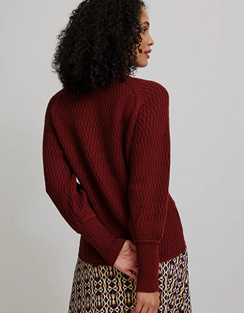 Trui Knit Loose V-Hals Fired Brick