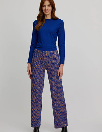Pantalon Knitted Retro Look Blue Windows
