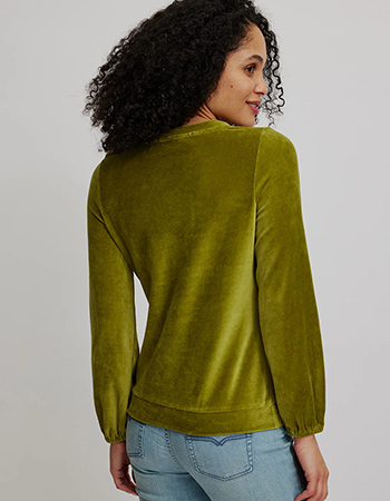 Trui Velours Loose Nicki Golden Cypress