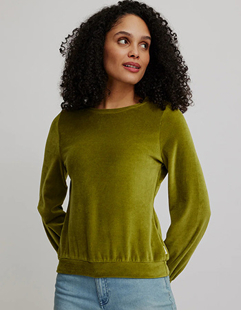 Trui Velours Loose Nicki Golden Cypress