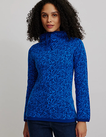 Trui Jaquard Jumper Blue Paisley
