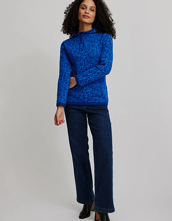 Trui Jaquard Jumper Blue Paisley
