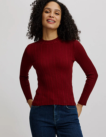 Trui Fijne Brei Silky Fired Brick