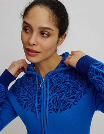 Vest Rits Jaquard Blue Paisley