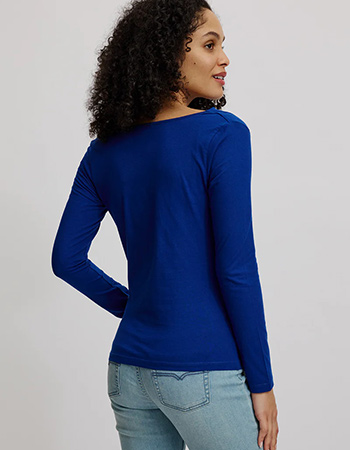 Longsleeve Watervalhals Ink Blue