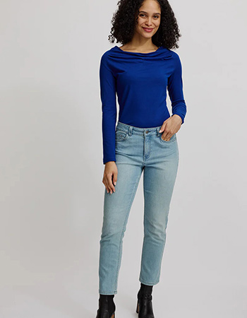 Longsleeve Watervalhals Ink Blue