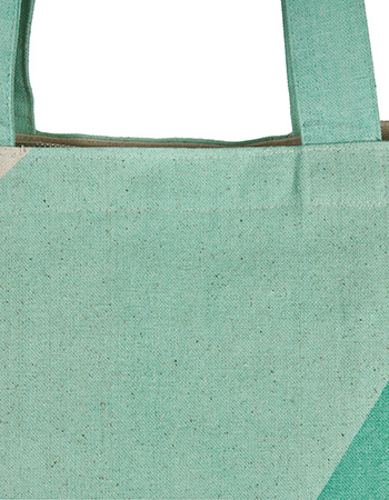 Duurzame shopper NoMorePlastic Soft Mint detail