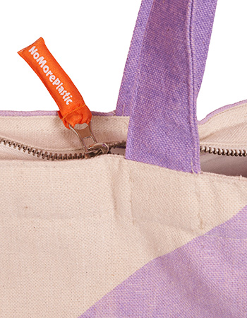 Duurzame shopper NoMorePlastic Lilac Lilac detail