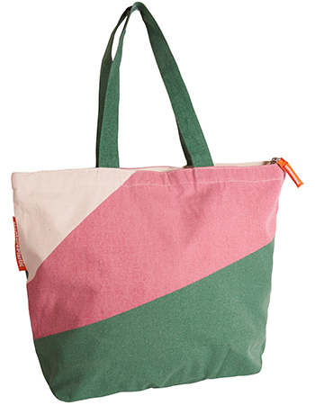 Duurzame shopper NoMorePlastic Pinky Green