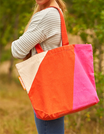 Duurzame shopper NoMorePlastic  Magenta Orange
