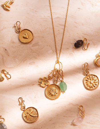Mix And Match Hanger Maan Sterren Vintage Munt Gold Plated
