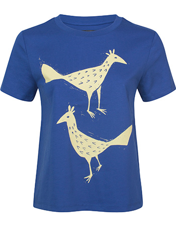 T-shirt Bird Couple Worker Blue