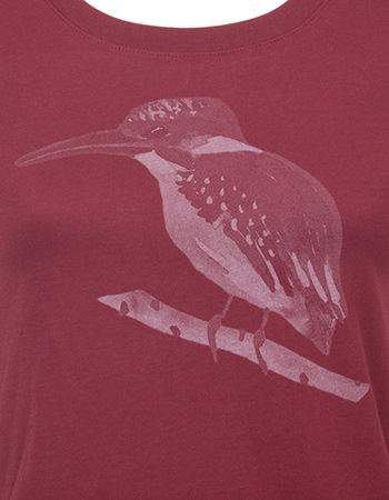 T-shirt Kingfisher Inverted Burgundy detail