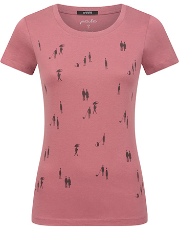 T&#8209;shirt Strolling Pedestrians Hibiscus Rose