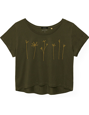 T&#8209;shirt Scribble Flowerline Fern Green