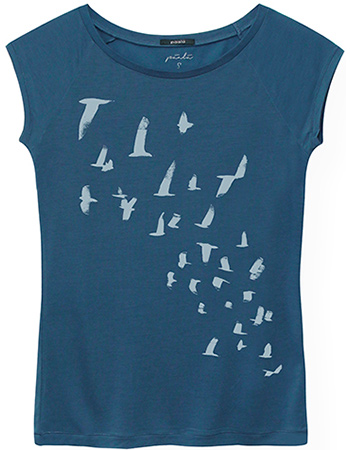 T&#8209;shirt Flying Birds Washed Blue