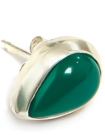 Oorbel Teardrop Onyx Green Silver detail