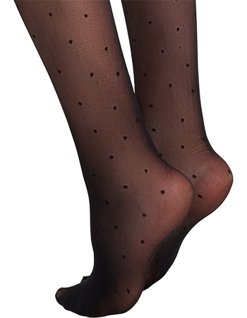 Panty Doris Dots Zwart 40 Denier detail