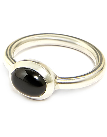 Ring Oval Black Onyx Silver
