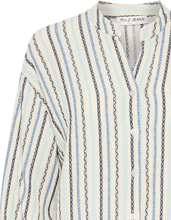 Blouse Pzmiriam Kentucky Blue Striped detail