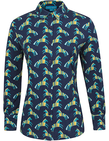 Blouse Marge Horses Navy