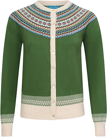 Cardigan Fairisle Green