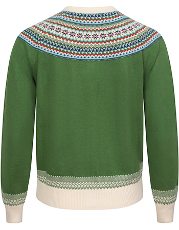 Cardigan Fairisle Green detail