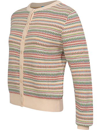 Cardigan Rainbow Lines Creme detail
