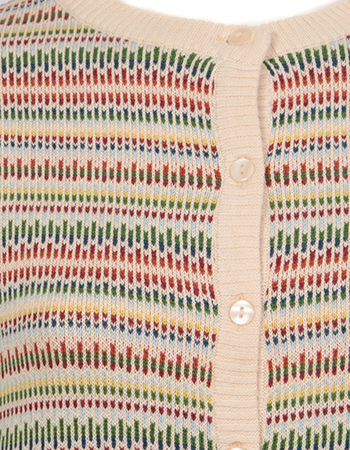 Cardigan Rainbow Lines Creme detail