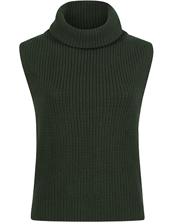 Spencer Monaco Button Tank Dark Green