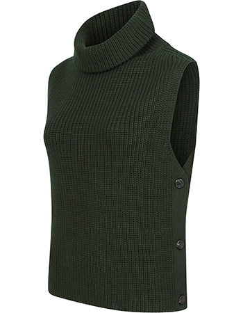 Spencer Monaco Button Tank Dark Green detail