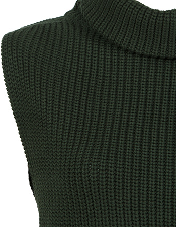 Spencer Monaco Button Tank Dark Green detail