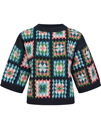 Trui Roma 3/4 Mouw Navy Patch