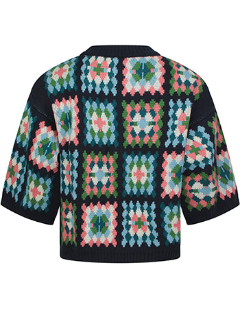 Trui Roma 3/4 Mouw Navy Patch detail