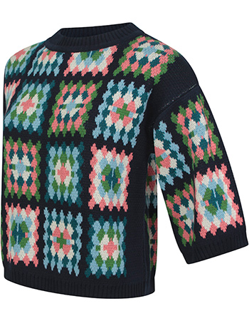 Trui Roma 3/4 Mouw Navy Patch detail