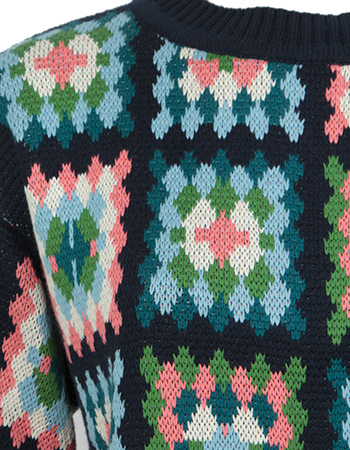 Trui Roma 3/4 Mouw Navy Patch detail