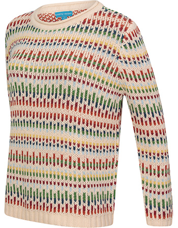 Trui Rosa Rainbow Lines Creme detail