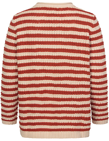 Trui Rosa Stripe Pointelle Brown detail
