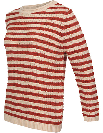 Trui Rosa Stripe Pointelle Brown detail