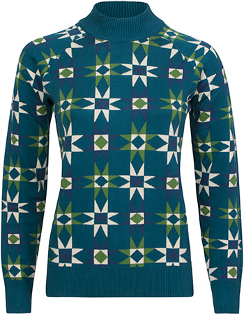 Trui Susan Quilt Squares Petrol